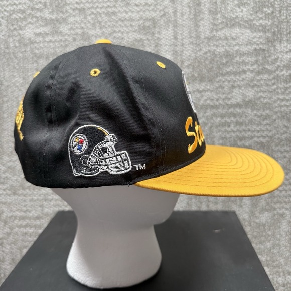 Vintage Logo 7 Pittsburgh Steelers SnapBack Hat Spellout Logo Deadstock NWT - Picture 5 of 10